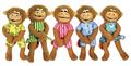 Five Little Monkeys Jumping On Bed Finger Puppet Plush Set