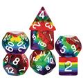 Resin Dice Clear Rainbow 7Pc Set (Net) 