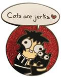 Sarahs Scribbles Cats Are Jerks Heart Pin (C: 1-1-2)