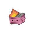 Dumpster Fire Pepto Pink 1.2In Enamel Pin (Net) 