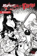 Harley Quinn X Elvira #1 Cvr O 10 Copy Incv Hardin Line Art