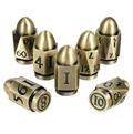 METAL-ENAMEL-BULLET-DICE-BRASS-7PC-SET-(Net)-