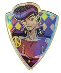 Jojos Bizarre Adventure Josuke Rainbow Holo Foil Crest Pin (