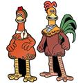 AARDMAN-50-CHICKEN-RUN-DOTN-ROCKY-AND-GINGER-ENAMEL-PIN-BADGE-SET