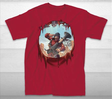 TF2 RED BANG SOLDIER SALUTE RED T/S LG (C: 1-1-0)