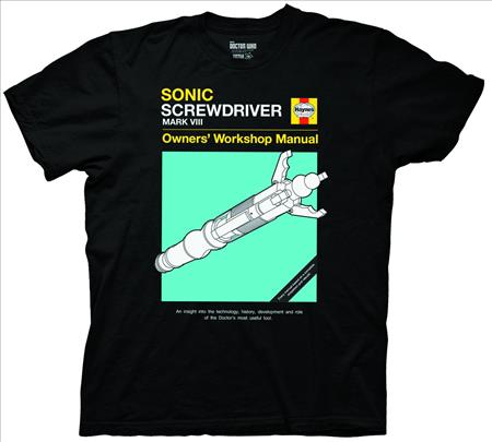DOCTOR WHO SONIC SCREWDRIVER MANUAL BLK T/S LG (C: 1-1-1)