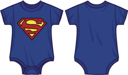 DC SUPERMAN LOGO INFANT BLUE SNAP BODYSUIT 24M (Net) (C: 1-0