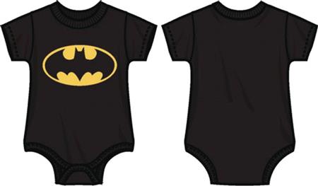 DC BATMAN LOGO INFANT BLACK SNAP BODYSUIT 12M (Net) (C: 1-0-