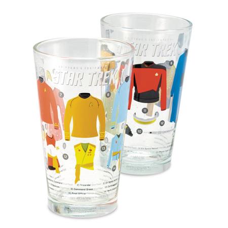 STAR TREK UNIFORMS PINT GLASS 2PC SET (C: 0-1-2)