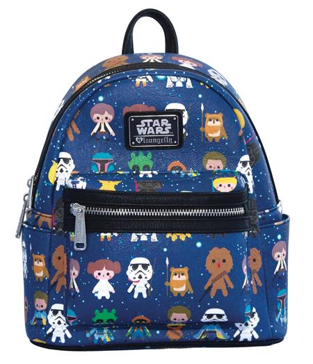 LOUNGEFLY STAR WARS FAUX LEATHER AOP MINI BACKPACK (C: 1-0-2