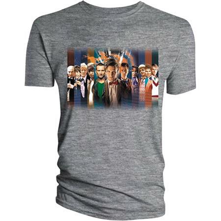 DOCTOR WHO ALL DOCTORS OVAL LINE UP SPORT GREY T/S MED (C: 0