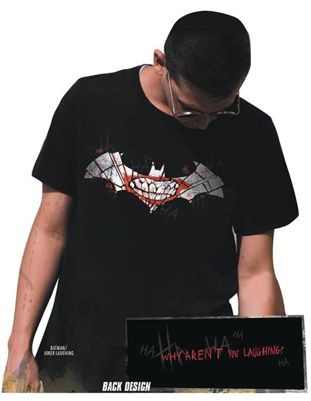 BATMAN/JOKER LAUGHING SYMBOL T/S LG (C: 1-1-2)