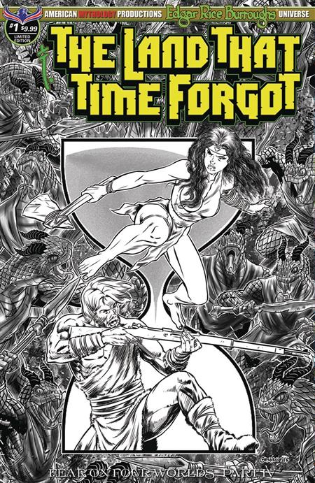 LAND THAT TIME FORGOT #1 FEAR ON FOUR WORLDS B&W LTD ED CVR