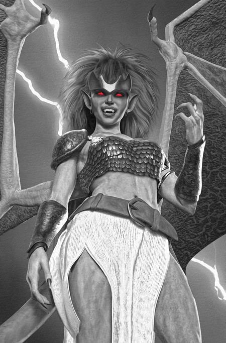 GARGOYLES DEMONA #1 CVR V INC 1:10 MARK SPEARS B&W VIRGIN VAR