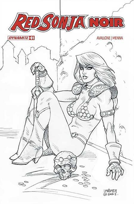 RED SONJA NOIR #1 (ONE SHOT) CVR H INC 1:15 JOSEPH MICHEAL LINSNER LINE ART VAR-Originally APR250051