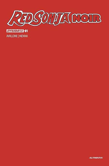 RED SONJA NOIR #1 (ONE SHOT) CVR J RED BLANK AUTHENTIX FOC BONUS VAR