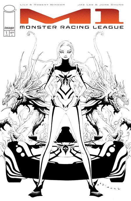 M1 MONSTER RACING LEAGUE #1 CVR E INC 1:50 JAE LEE B&W VAR