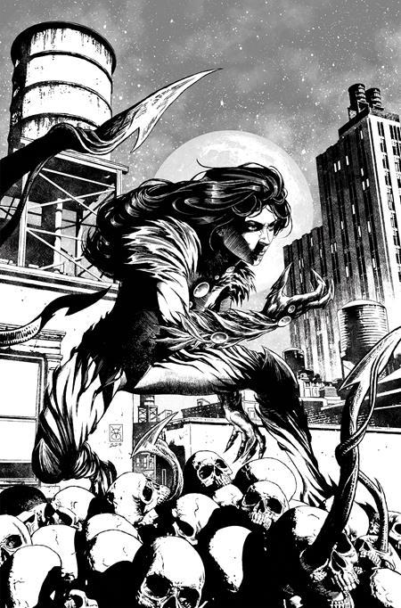 WITCHBLADE #22 CVR D INC 1:50 VALERIO GIANGIORDANO B&W VAR (MR)