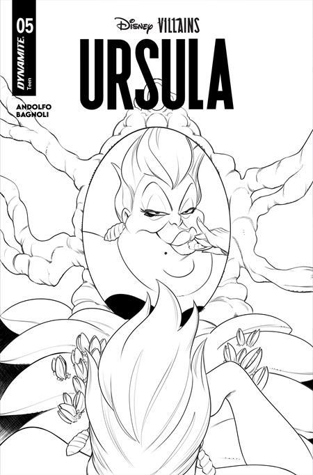 DISNEY VILLAINS URSULA #5 CVR G INC 1:10 ROBERT QUINN LINE ART VAR