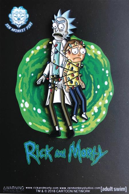 RICK AND MORTY TANGLED IN XMAS LIGHTS PIN (C: 1-1-2)