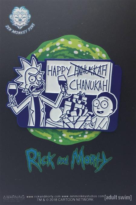 RICK AND MORTY HAPPY CHANUKAH PIN (C: 1-1-2)