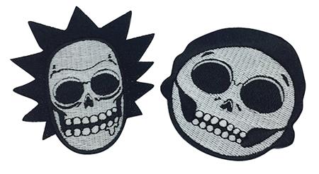 RICK AND MORTY GLOWING R&M SKULLS PATCHES SET (C: 1-1-2)