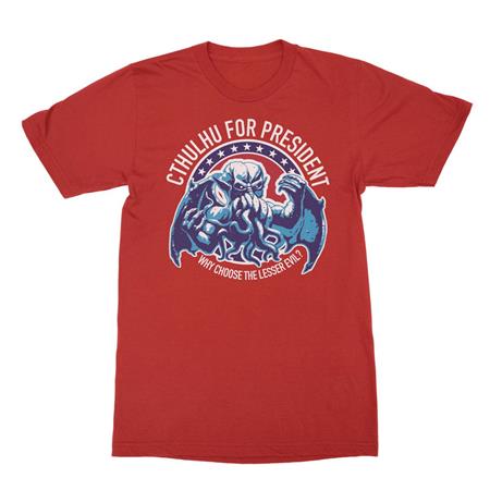 CTHULHU FOR PRESIDENT NY RED T/S LG (C: 1-1-1)