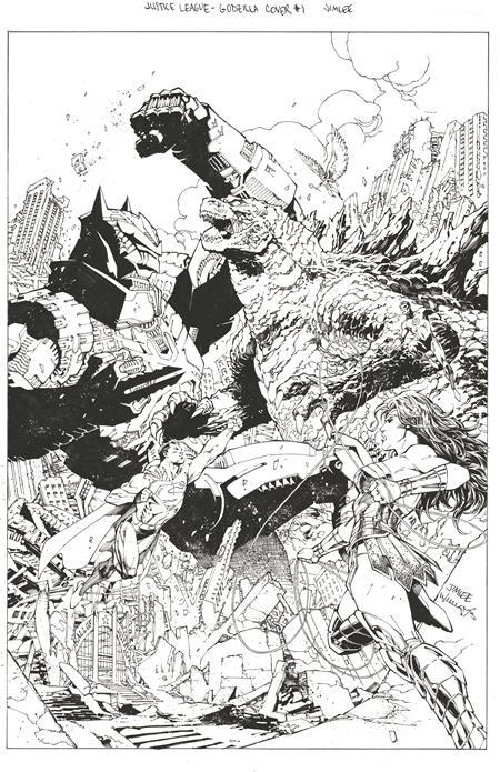 JUSTICE LEAGUE VS GODZILLA VS KONG #1 (OF 6) CVR J INC 1:100 JIM LEE & SCOTT WILLIAMS CARD STOCK VAR