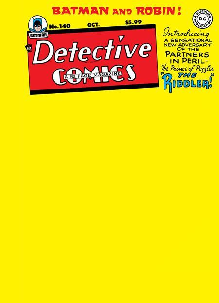 DETECTIVE COMICS #140 FACSIMILE EDITION CVR B BLANK CARD STOCK VAR