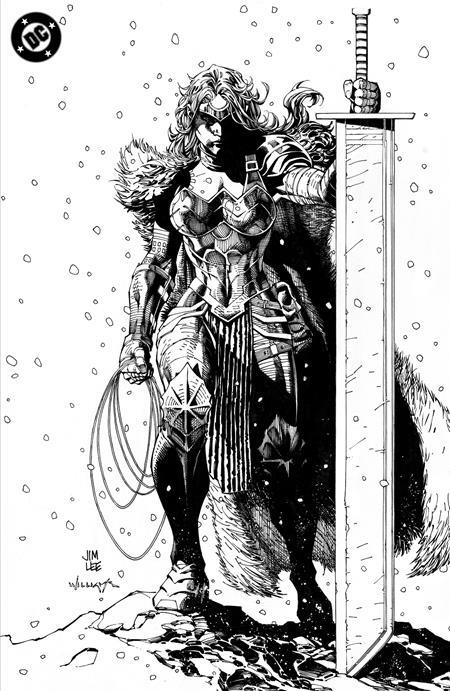 ABSOLUTE WONDER WOMAN #1 CVR H INC 1:100 JIM LEE BLACK & WHITE CARD STOCK VAR