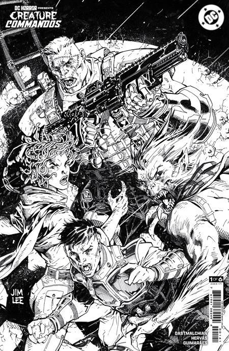 DC HORROR PRESENTS CREATURE COMMANDOS #1 (OF 6) CVR D INC 1:25 JIM LEE BLACK & WHITE CARD STOCK VAR (MR)