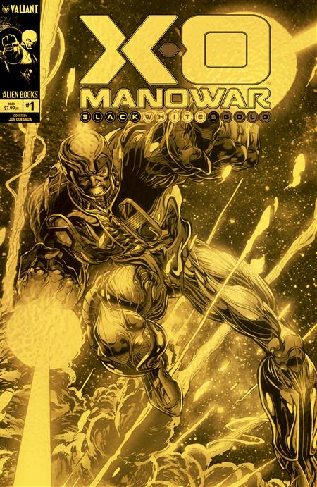 X-O MANOWAR BLACK WHITE & GOLD #1 VARIANT D FOIL (QUESADA GOLD VERSION) (MR)