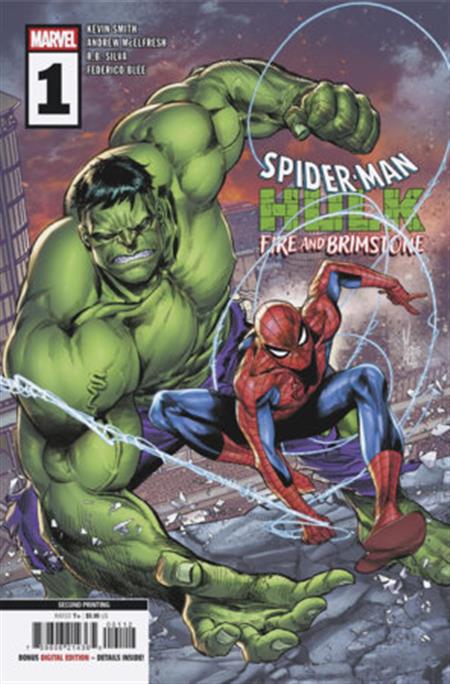 SPIDER-MAN/HULK FIRE AND BRIMSTONE #1 MARCO CHECCHETTO 2ND PRINTING VARIANT