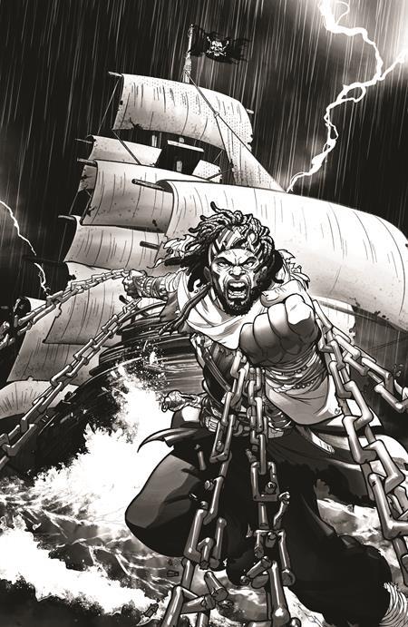 SHAQUILLE ONEAL PRESENTS VENGEANCE UNCHAINED THE LEGEND OF BLACK CAESAR #1 (OF 5) CVR H INC 1:20 RAY ANTHONY HEIGHT B&W SKETCH VAR
