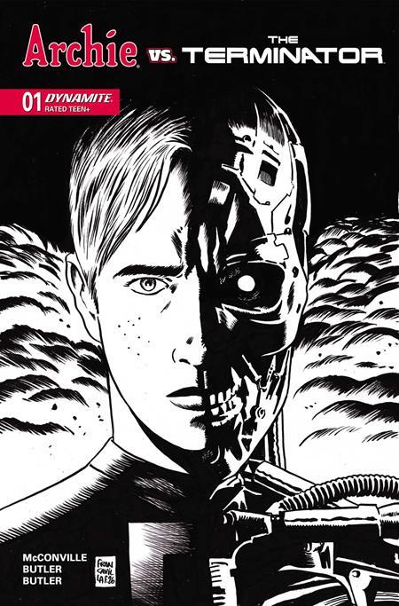 ARCHIE VS THE TERMINATOR #1 CVR O INC 1:25 FRANCESCO FRANCAVILLA LINE ART VAR