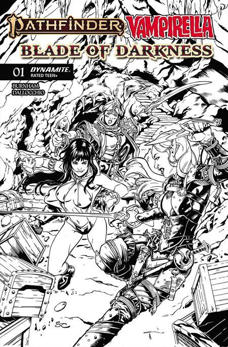 PATHFINDER VAMPIRELLA BLADE OF DARKNESS #1 CVR H INC 1:10 STEVEN CUMMINGS LINE ART VAR