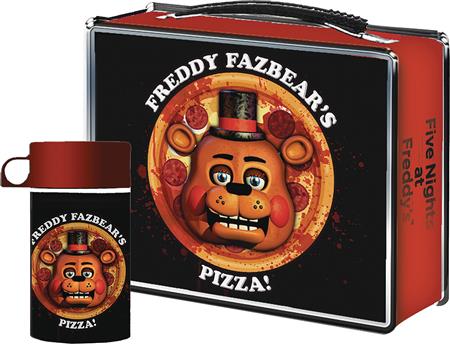 FIVE NIGHTS AT FREDDYS PIZZA LUNCHBOX W/DRINK CONTAINER (C: