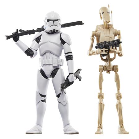 SW BLACK SERIES CW 6IN CLONE TROOPER & BATTLE DROID AF 2PK