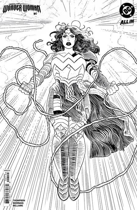 ABSOLUTE WONDER WOMAN #1 Fourth Printing Cvr B Inc 1:25 Hayden Sherman B&W Card Stock Var