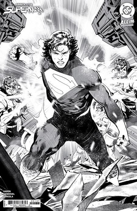 ABSOLUTE SUPERMAN #1 Third Printing Cvr B Inc 1:25 Rafa Sandoval B&W Card Stock Var