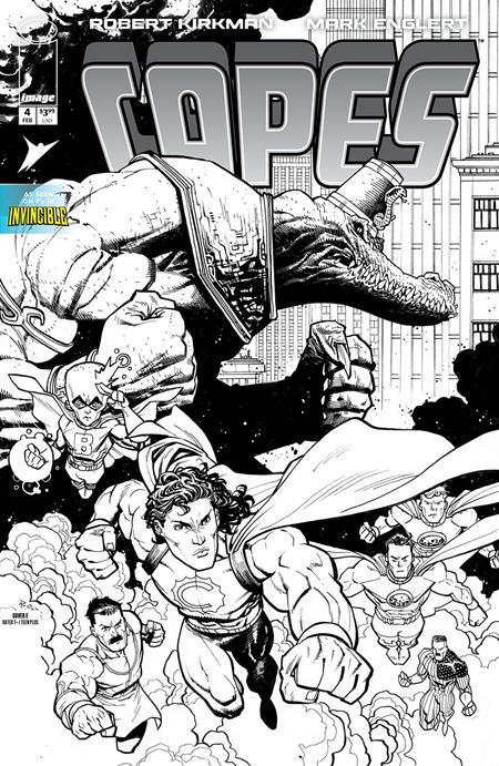 INVINCIBLE UNIVERSE CAPES #4 CVR E INC 1:50 RYAN OTTLEY B&W VAR
