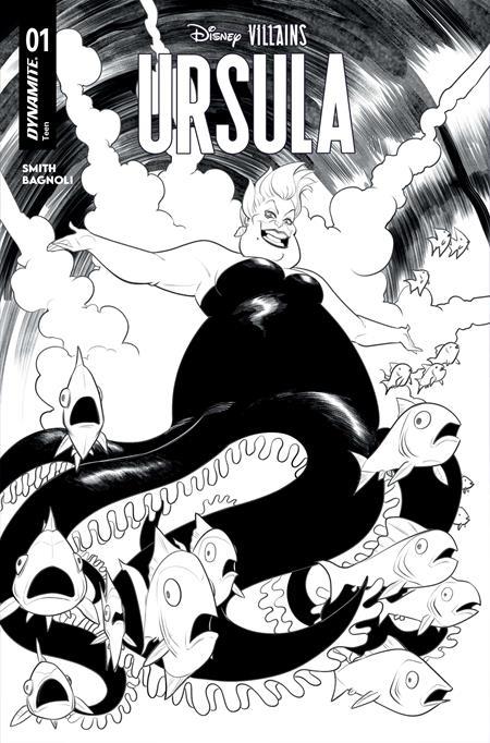 DISNEY VILLAINS URSULA #1 CVR J INC 1:10 ROBERT QUINN LINE ART VAR