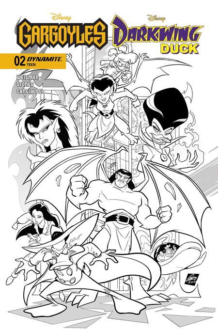 GARGOYLES DARKWING DUCK #2 CVR E INC 1:10 CIRO CANGIALOSI LINE ART VAR
