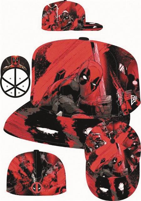 DEADPOOL ALL OVER 5950 FITTED CAP 7 1/8 (C: 1-1-2)