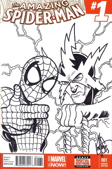 DF SPIDER-MAN #1 RUN THE JEWELS SKETCH HAESER (C: 0-1-2)