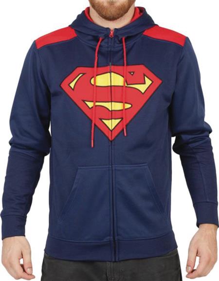 DC SUPERMAN PIECED POLY ZIP- UP HOODIE XXL (C: 1-1-0)