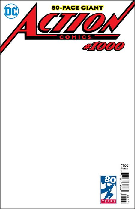 ACTION COMICS #1000 BLANK VAR ED (NOTE PRICE)