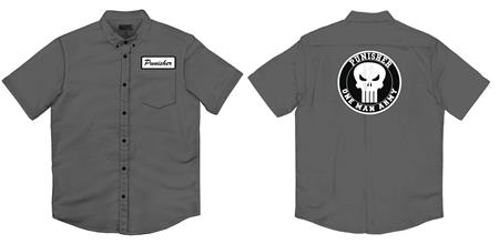 MARVEL PUNISHER FRANK WORKS CHARCOAL BUTTON UP T/S LG (C: 1-