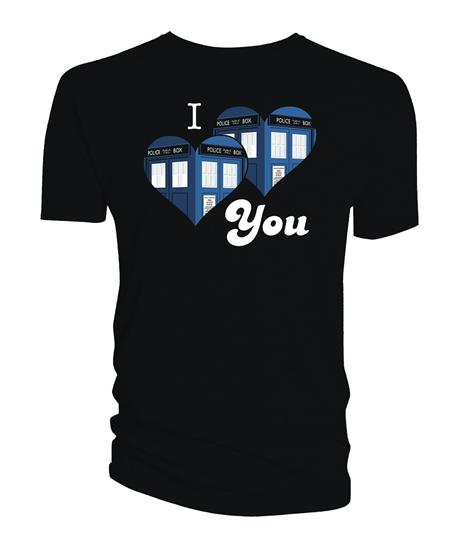 DOCTOR WHO I HEART YOU BLACK T/S LG (C: 0-1-1)
