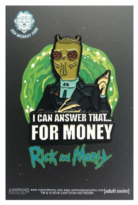 RICK AND MORTY FOR MONEY QUOTE PIN (C: 1-1-2)